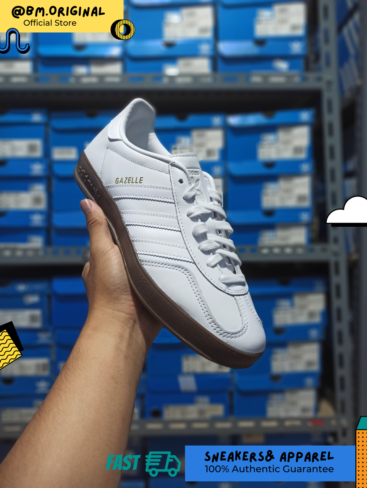 Adidas Gazelle Indoor Cloud White Grey One JQ8380