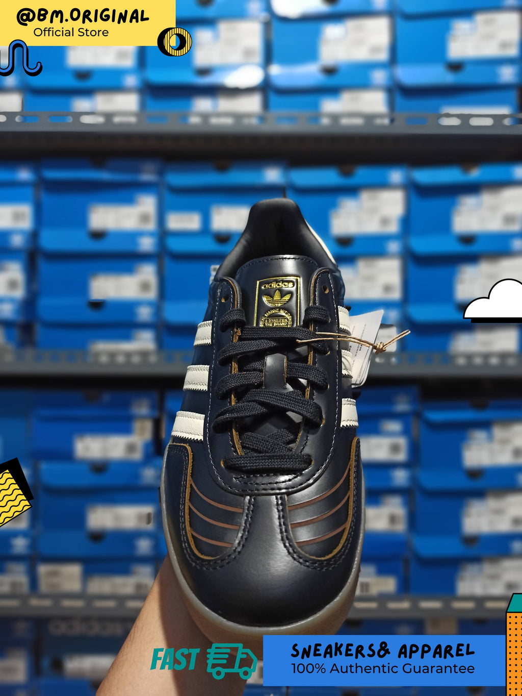 Adidas Gazelle Indoor Core Black Crew White Gum IH9679