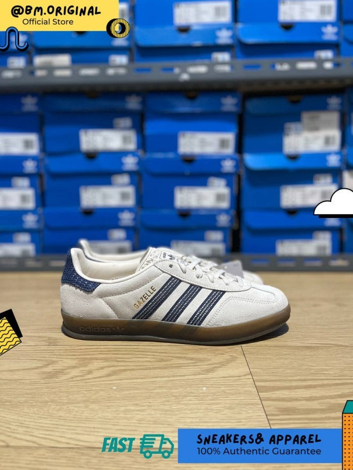 Adidas Gazelle Indoor Core White Dark Blue Gum JR3381