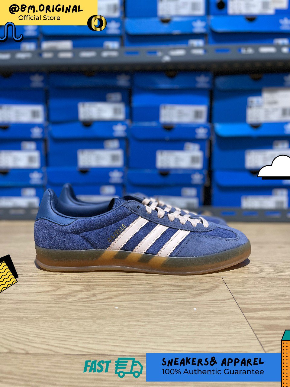 Adidas Gazelle Indoor Dark Blue Bliss Orange Preloved Ink JI0322
