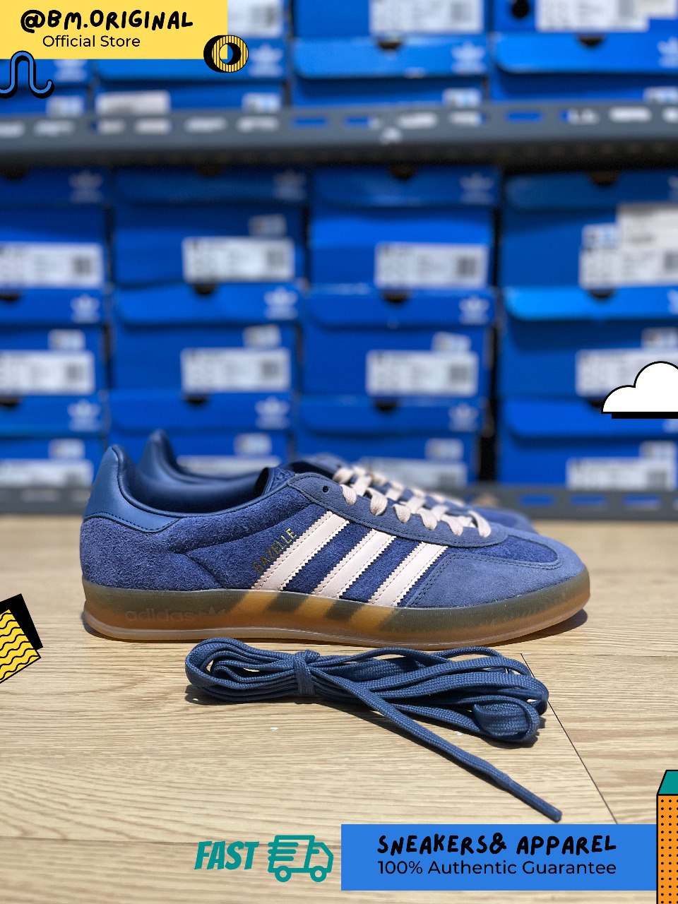 Adidas Gazelle Indoor Dark Blue Bliss Orange Preloved Ink JI0322