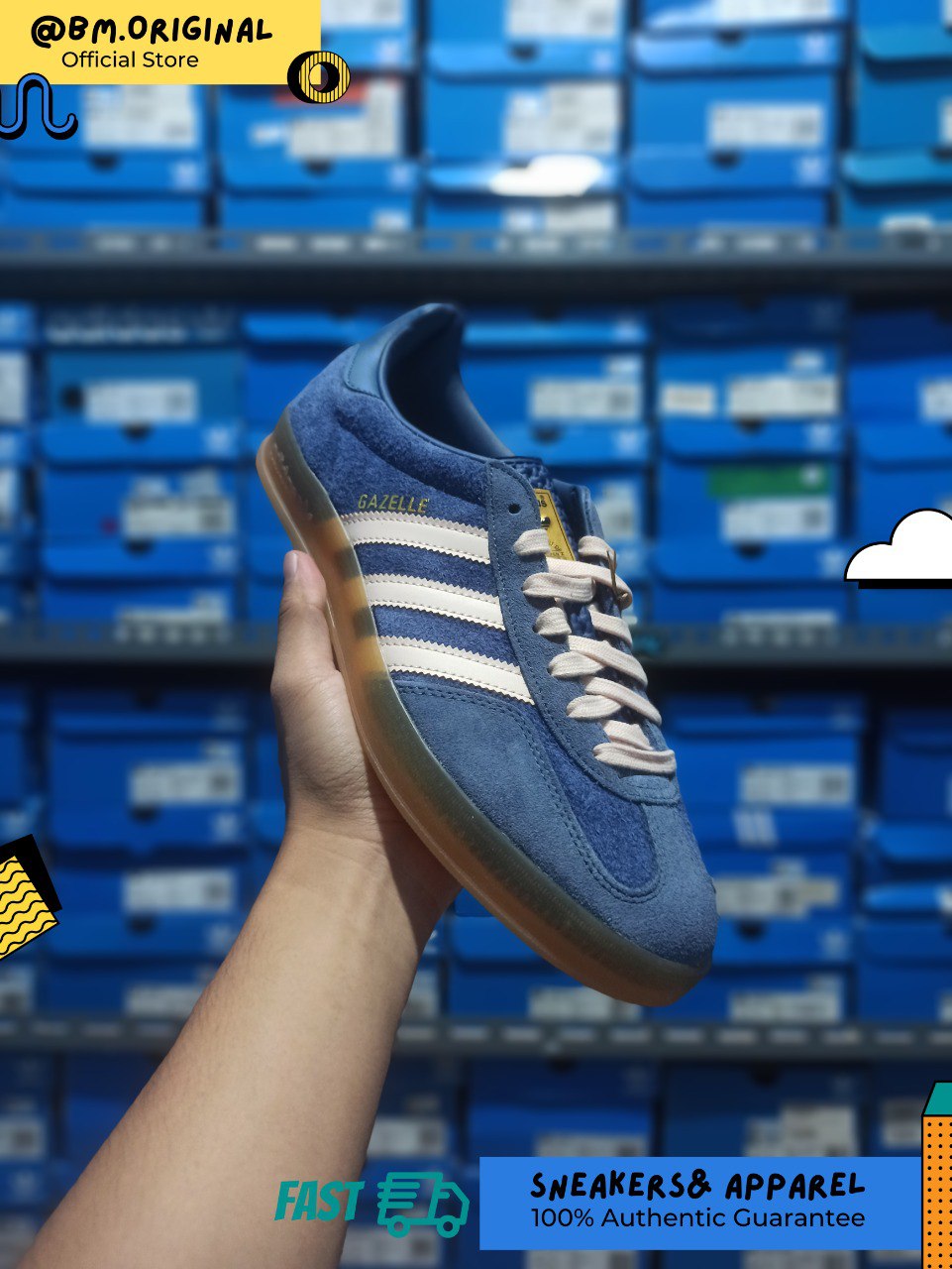 Adidas Gazelle Indoor Dark Blue Bliss Orange Preloved Ink JI0322
