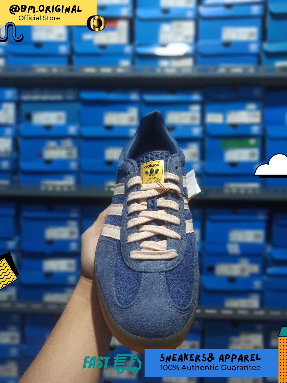 Adidas Gazelle Indoor Dark Blue Bliss Orange Preloved Ink JI0322