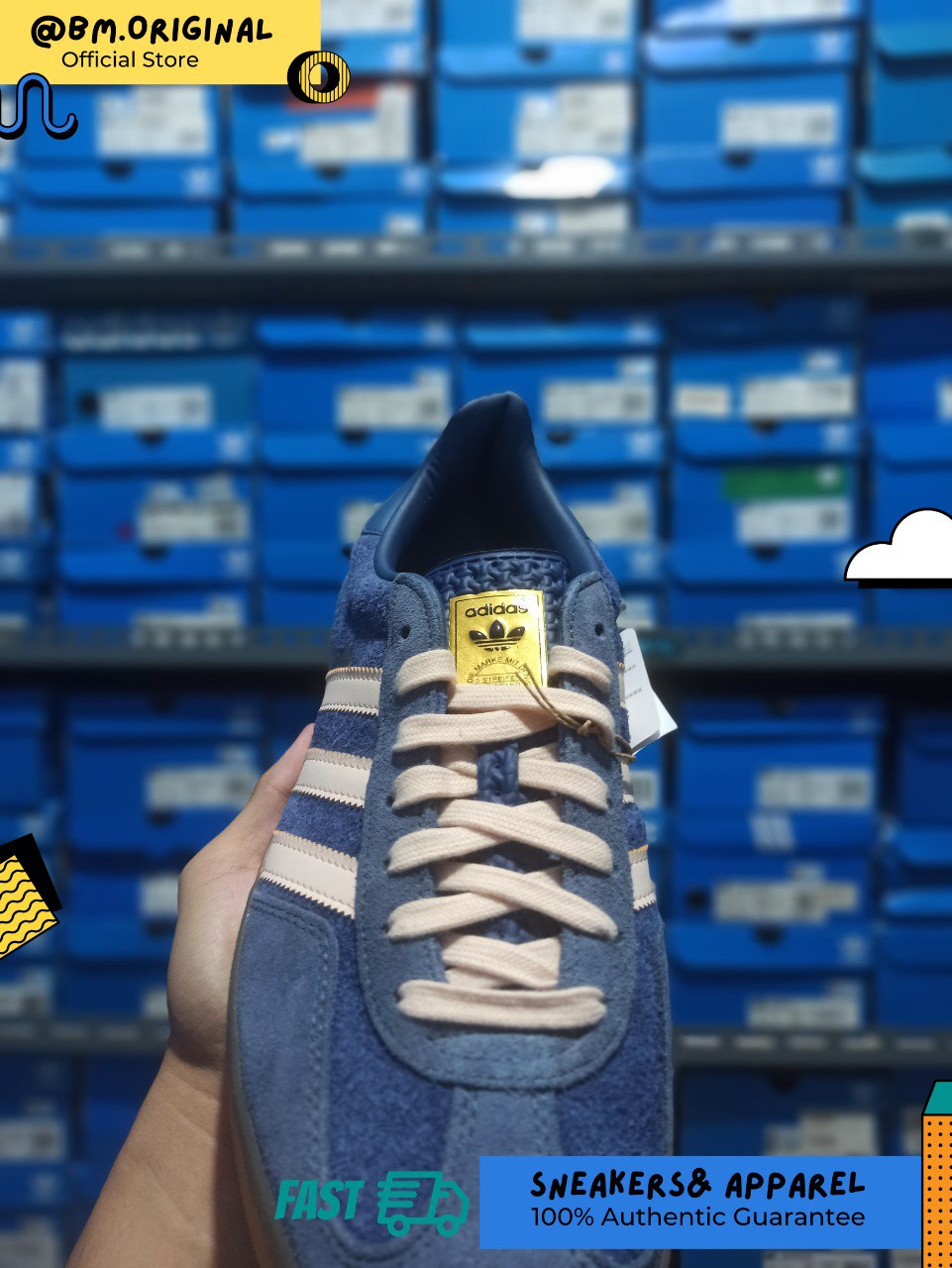 Adidas Gazelle Indoor Dark Blue Bliss Orange Preloved Ink JI0322