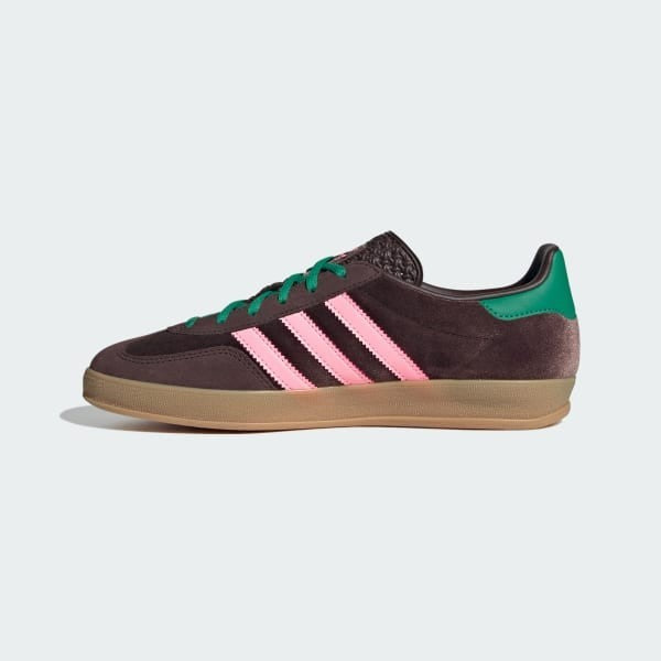 Adidas Gazelle Indoor Dark Brown Glow Pink Court Green JI2714