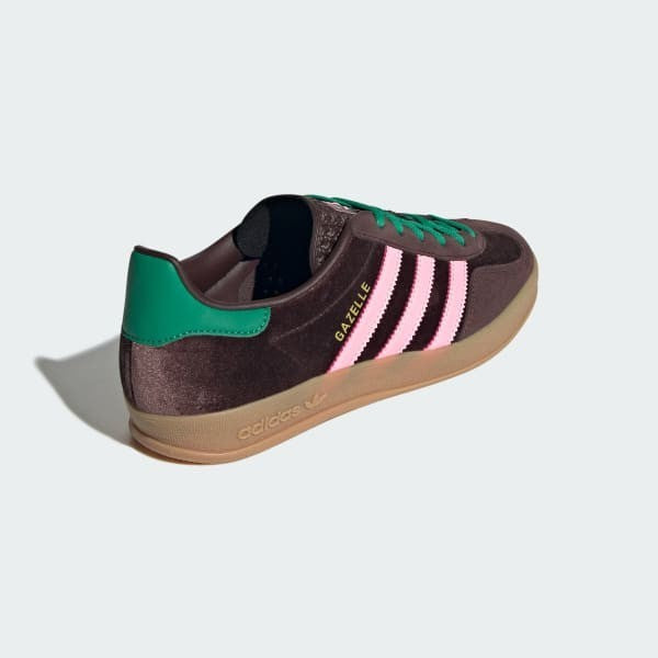 Adidas Gazelle Indoor Dark Brown Glow Pink Court Green JI2714