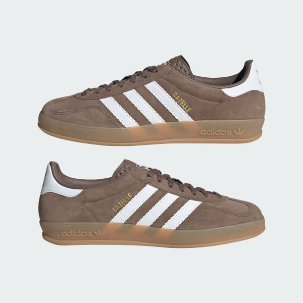 Adidas Gazelle Indoor Earth Strata Cloud White Gold Metallic JQ0175