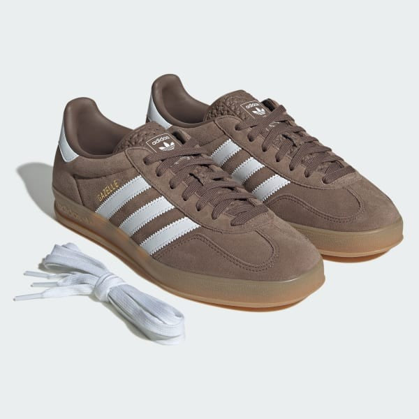 Adidas Gazelle Indoor Earth Strata Cloud White Gold Metallic JQ0175