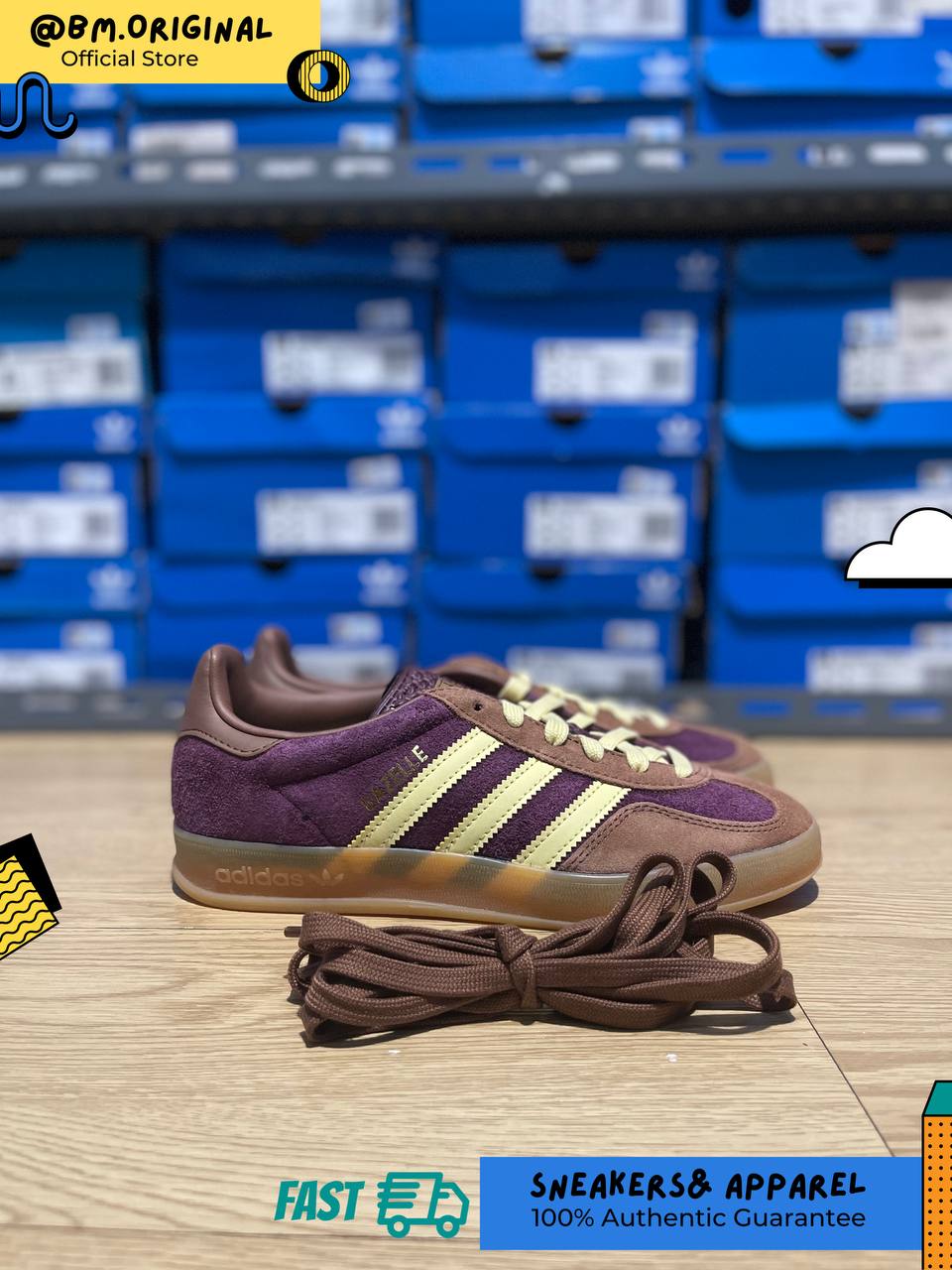Adidas Gazelle Indoor Maroon Almost Yellow Preloved Brown JI0324