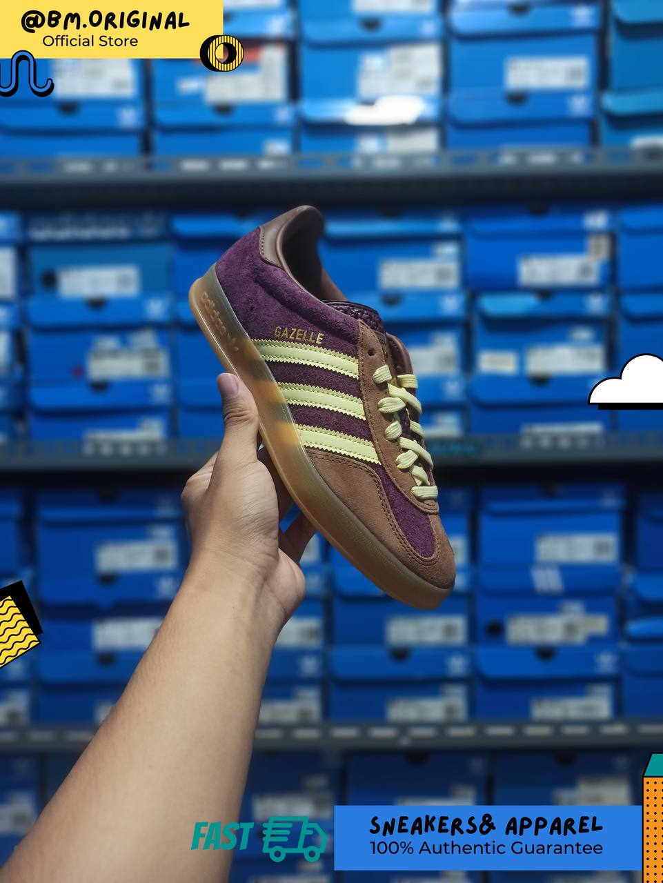 Adidas Gazelle Indoor Maroon Almost Yellow Preloved Brown JI0324
