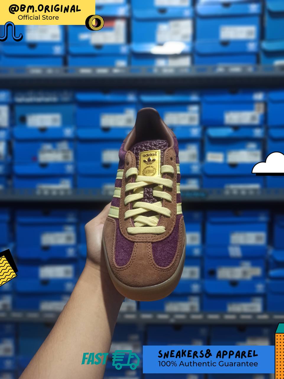 Adidas Gazelle Indoor Maroon Almost Yellow Preloved Brown JI0324