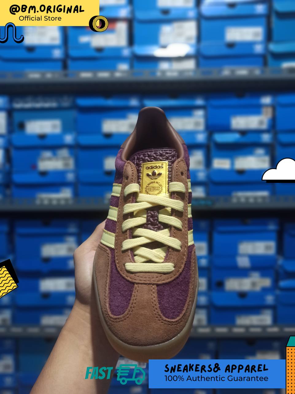 Adidas Gazelle Indoor Maroon Almost Yellow Preloved Brown JI0324