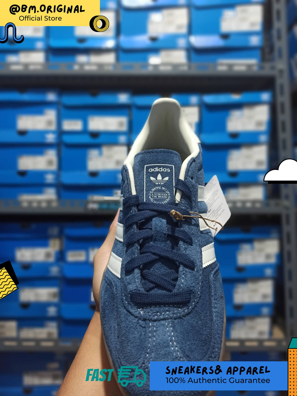 Adidas Gazelle Indoor Night Indigo Off White Gold Metallic JQ8393