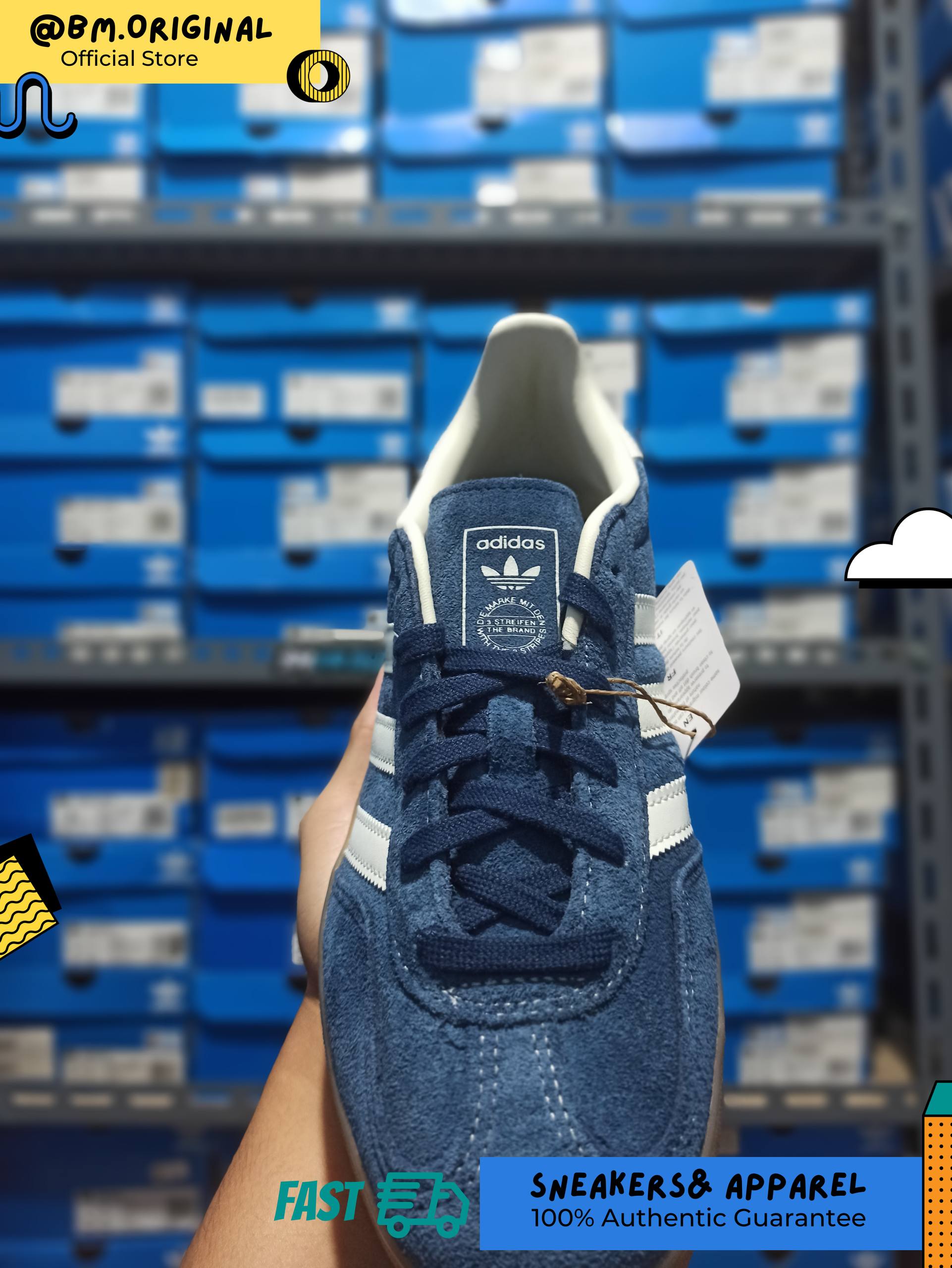Adidas Gazelle Indoor Night Indigo Off White Gold Metallic JQ8393