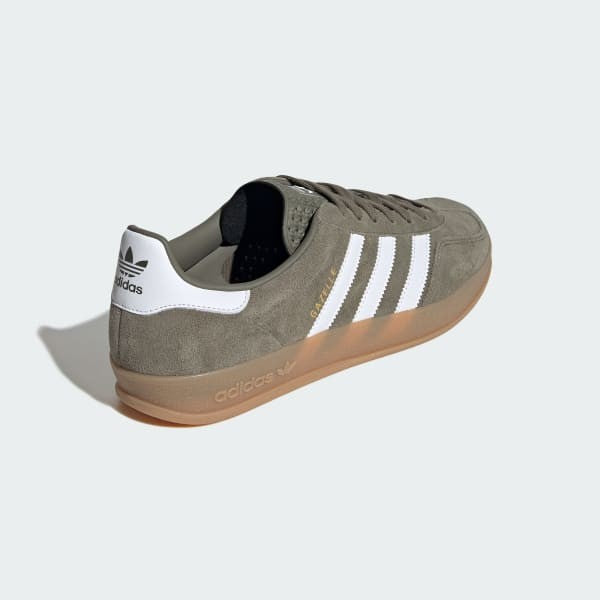Adidas Gazelle Indoor Olive Strata Cloud White Gold Metallic JQ0174