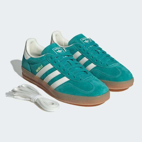Adidas Gazelle Indoor Pure Teal Off White Gold Metallic JQ8391