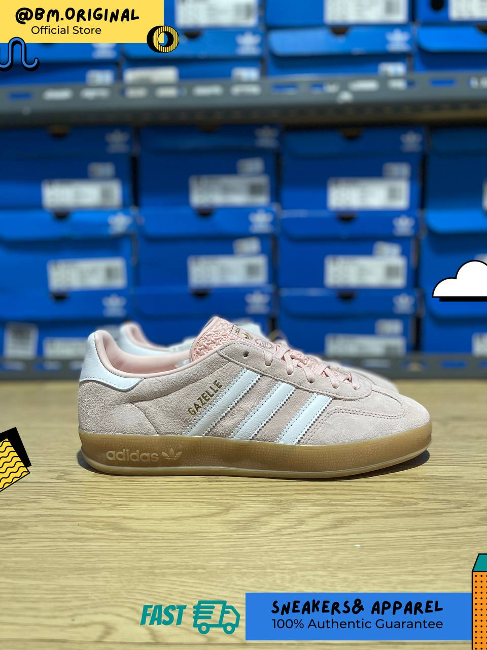 Adidas Gazelle Indoor Sandy Pink Cloud White Gum IH5484