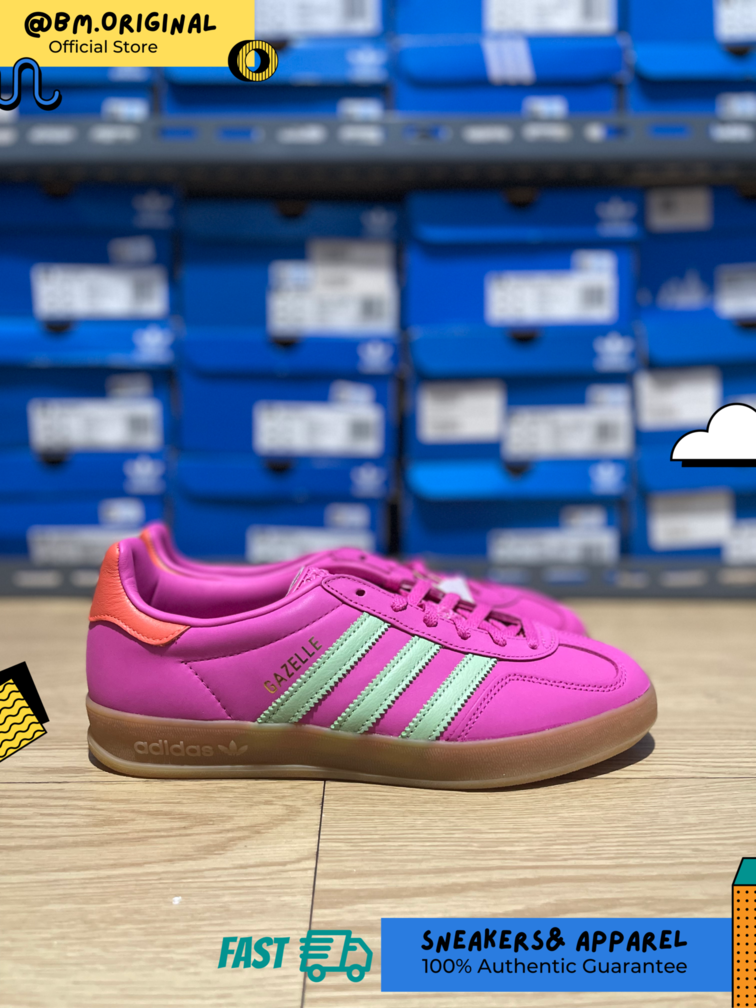 Adidas Gazelle Indoor Semi Lucid Fuchsia Semi Green Spark Signal Coral JI2718