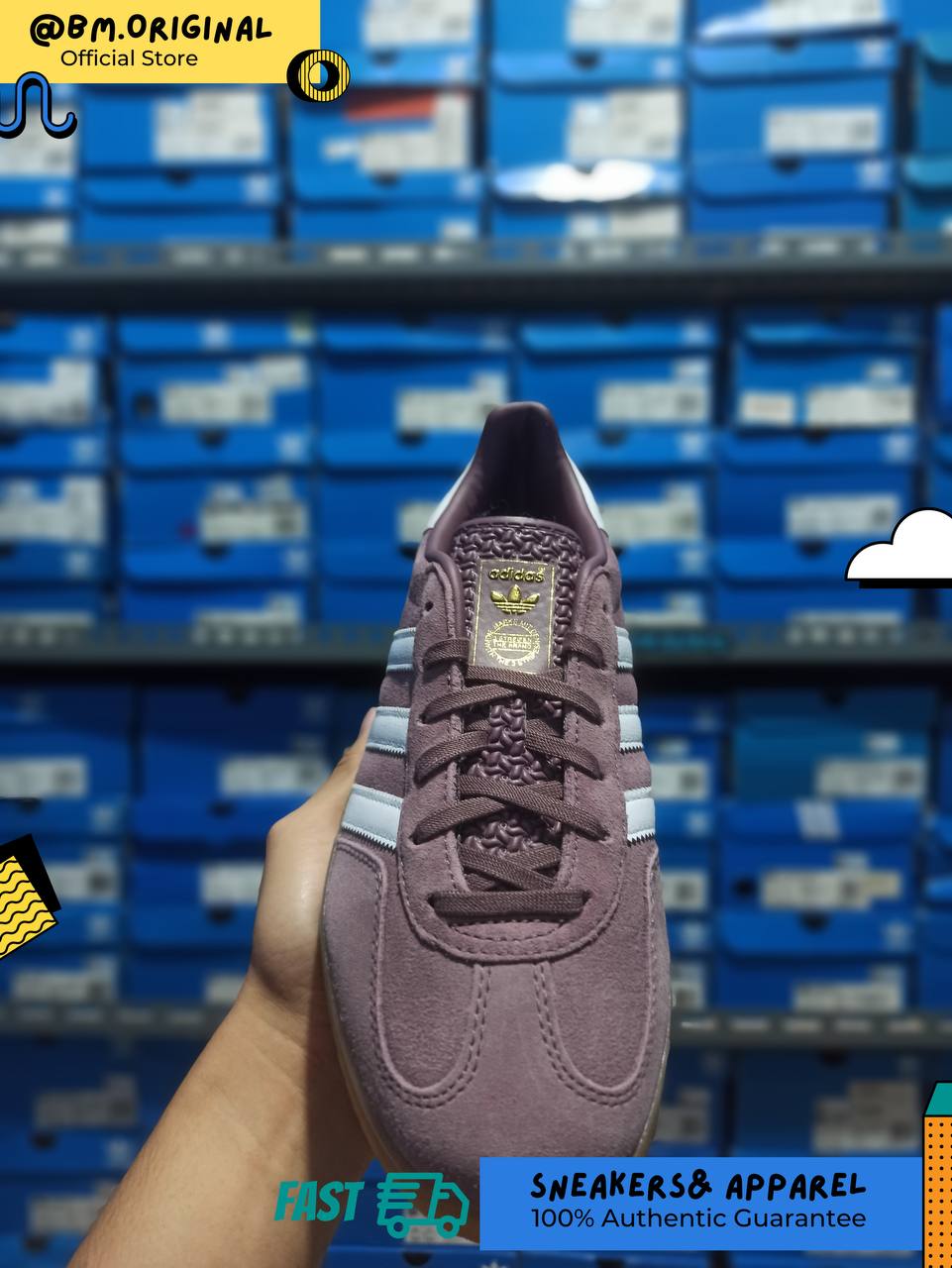 Adidas Gazelle Indoor Shadow Fig Cloud White Gum IH5483