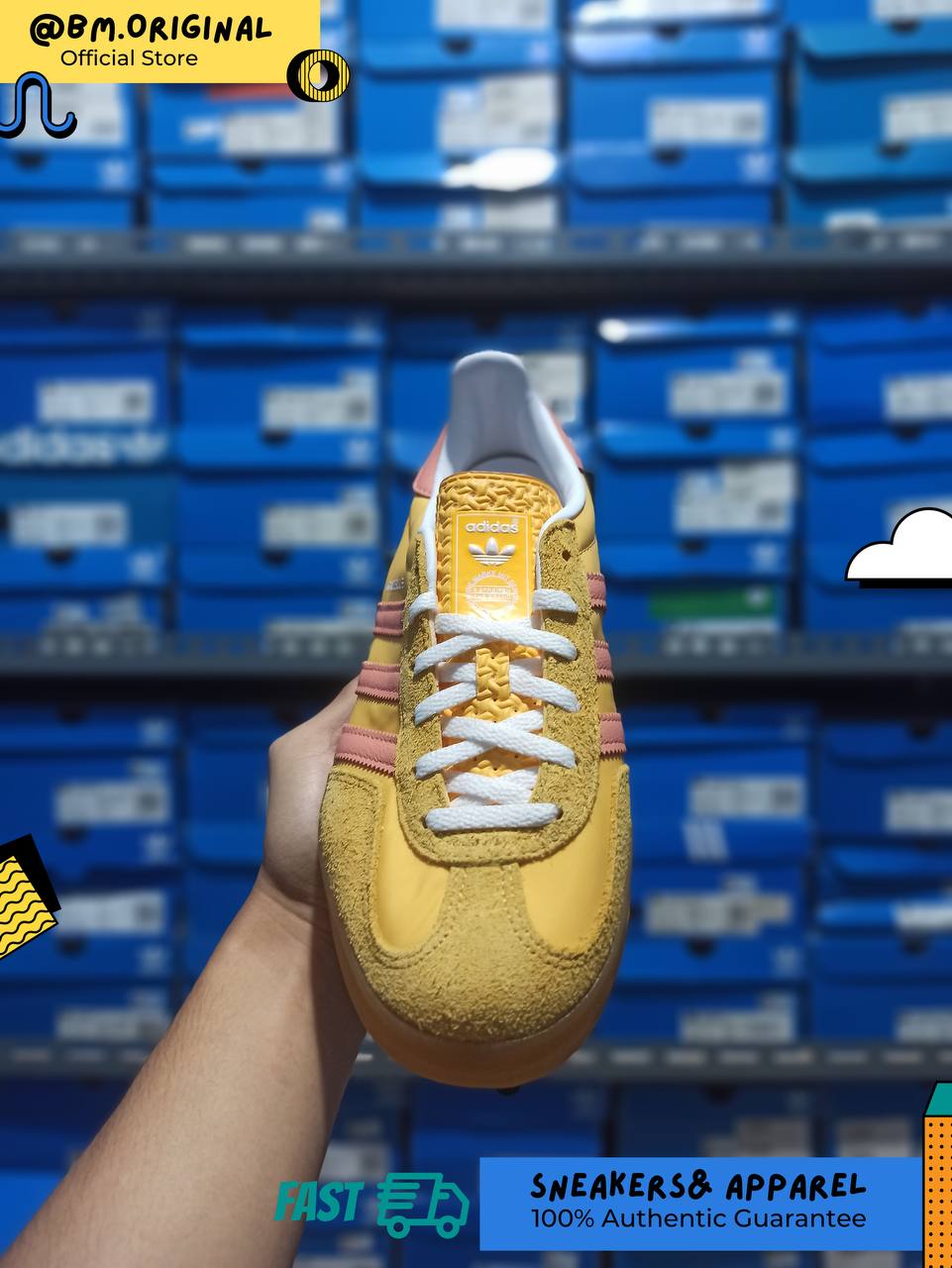 Adidas Gazelle Indoor Yellow Preloved Pink Gumsole IE2959