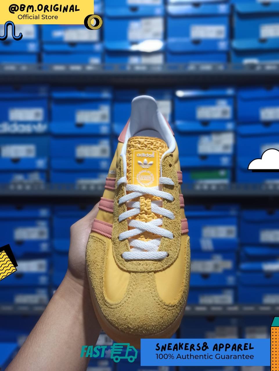 Adidas Gazelle Indoor Yellow Preloved Pink Gumsole IE2959