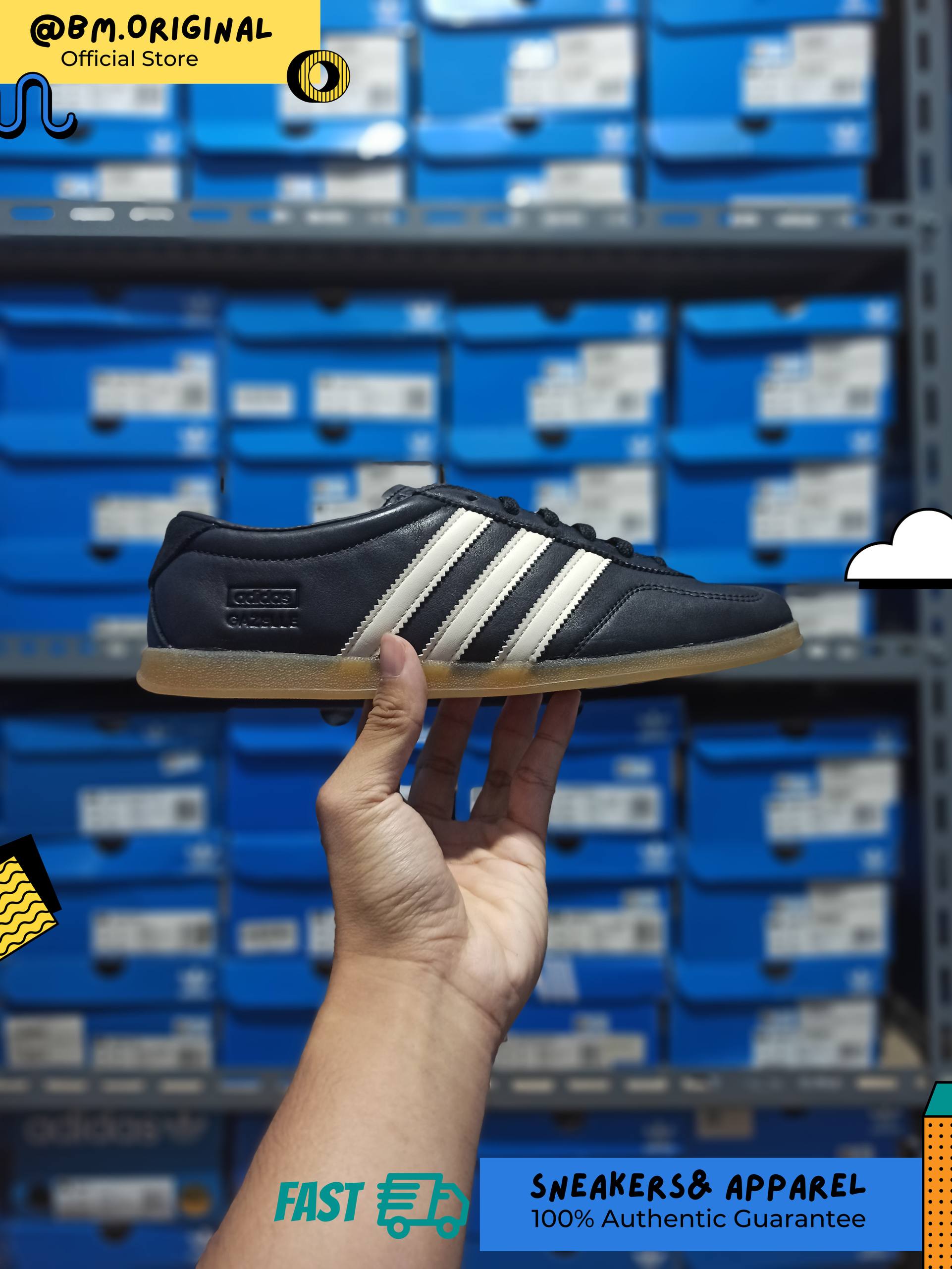 Adidas Gazelle Lo Pro Core Black Chalk White Gum IH1929