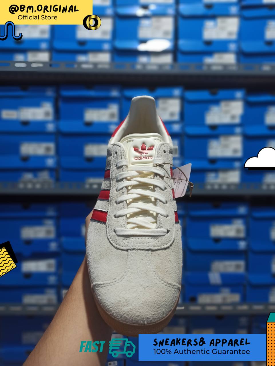 Adidas Gazelle Manchester United Cream White MUFC Red Core Black JS3040