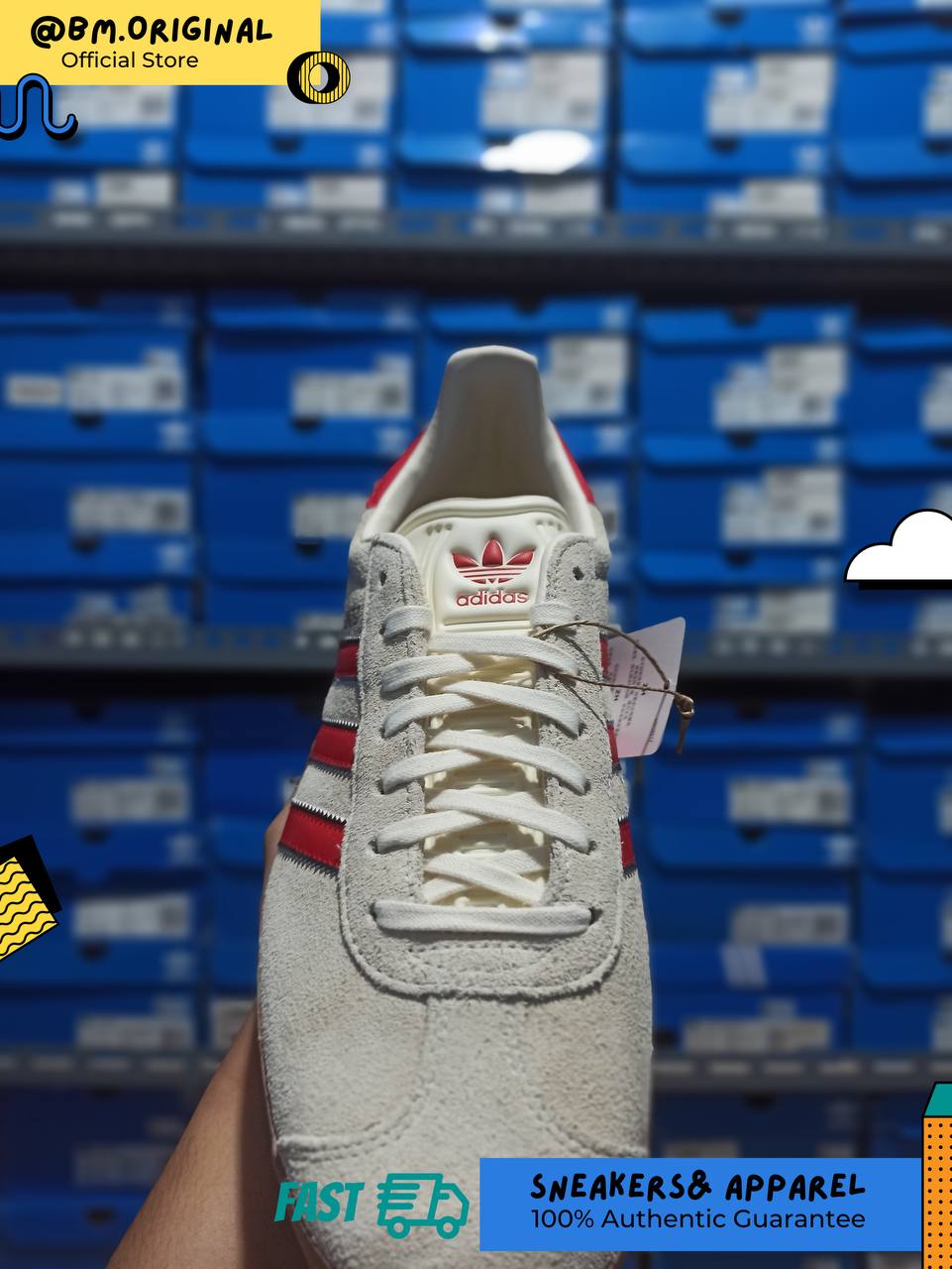 Adidas Gazelle Manchester United Cream White MUFC Red Core Black JS3040