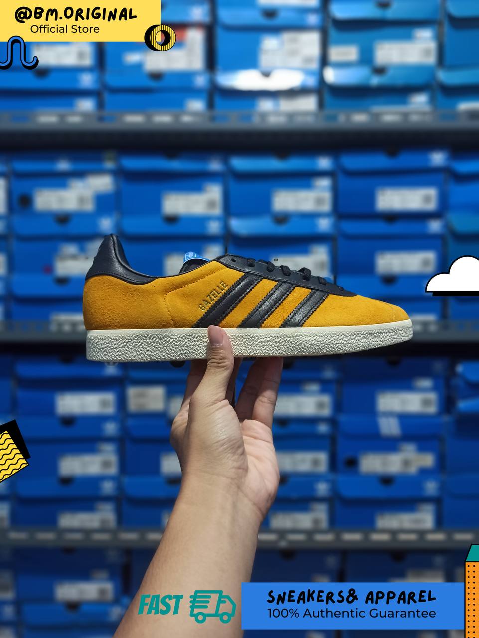 Adidas Gazelle Team 75th College Gold 2 Core Black Cream White Anniversary JP5283