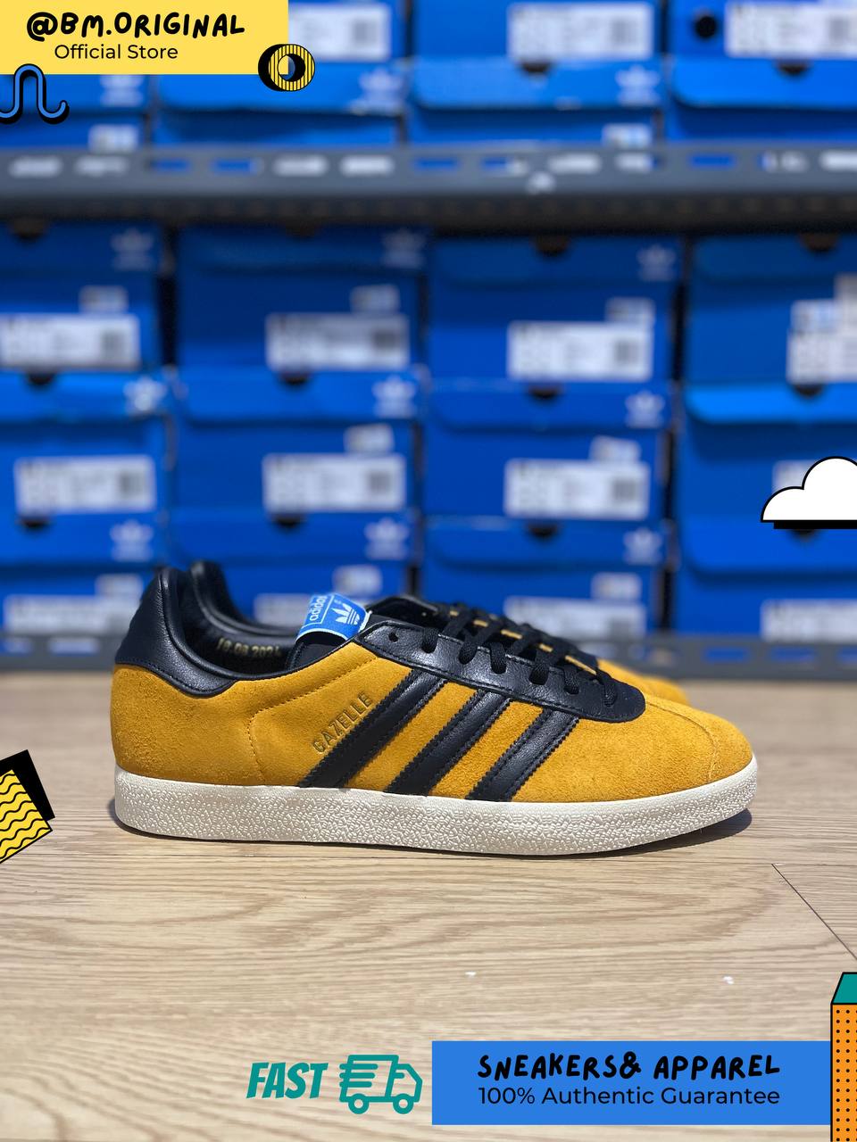 Adidas Gazelle Team 75th College Gold 2 Core Black Cream White Anniversary JP5283