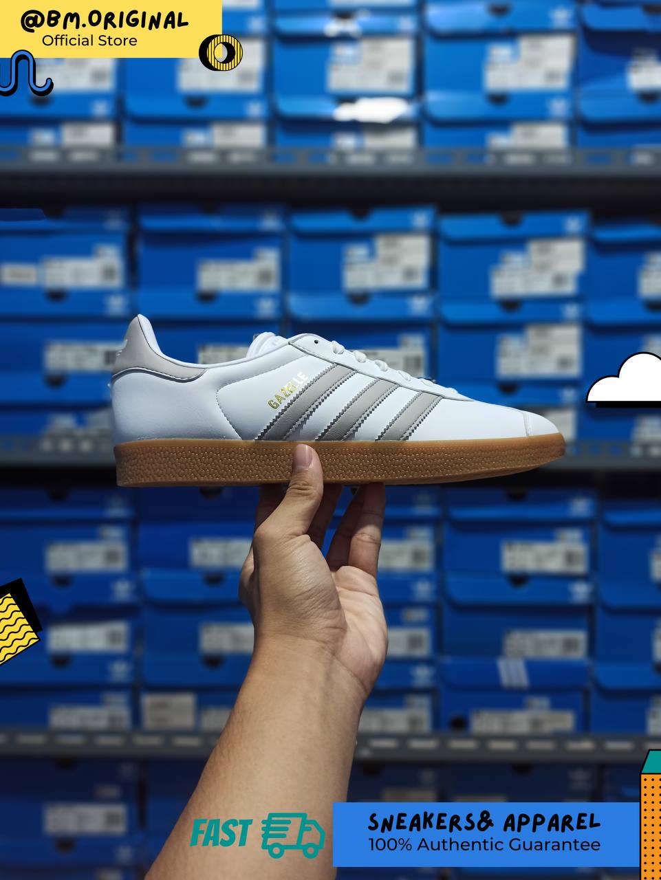 Adidas Gazelle White Grey Gum IG3508