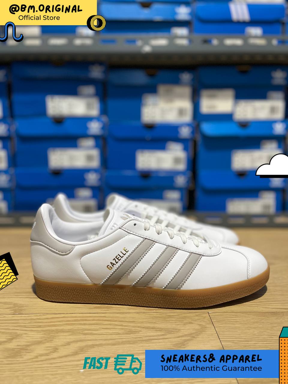 Adidas Gazelle White Grey Gum IG3508