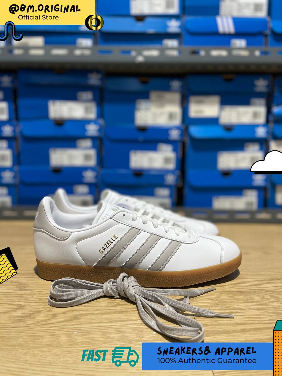 Adidas Gazelle White Grey Gum IG3508