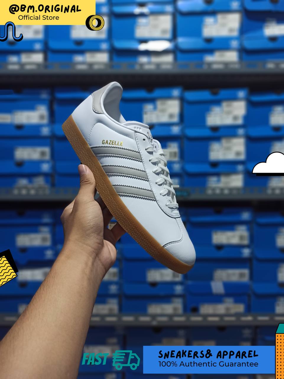Adidas Gazelle White Grey Gum IG3508