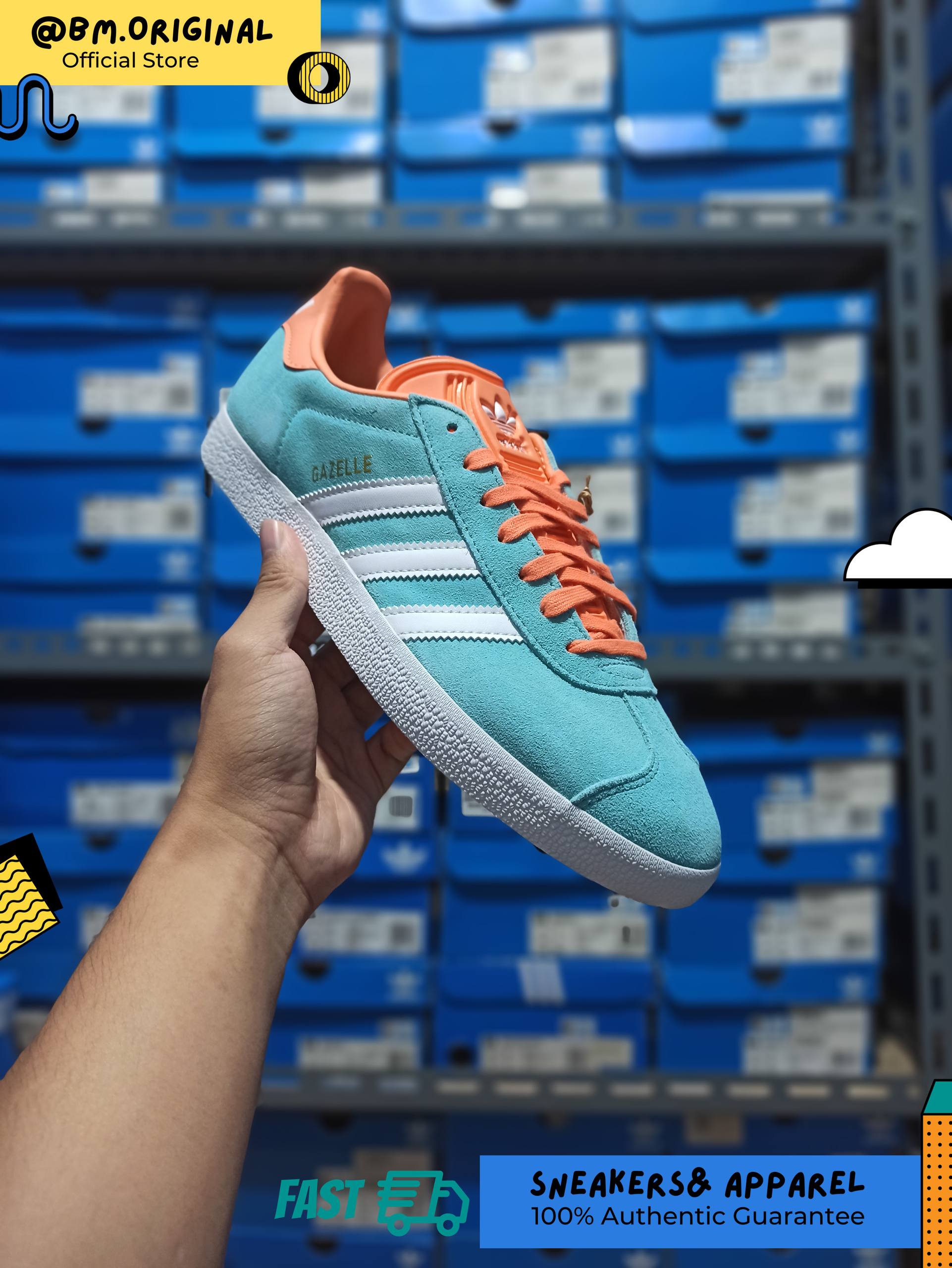 Adidas Gazelle x Inter Miami CF Easy Mint Cloud White Easy Orange IH2627