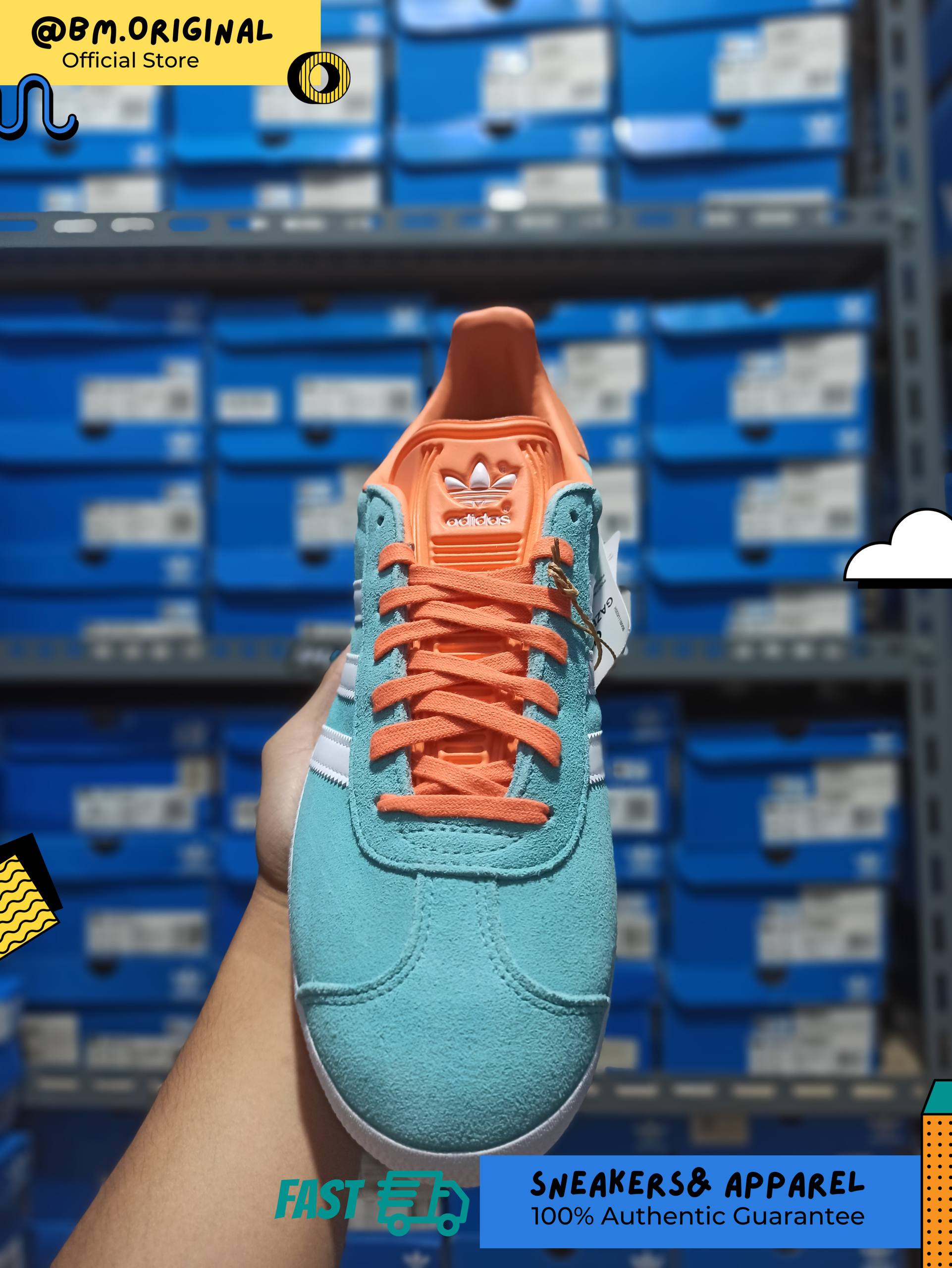 Adidas Gazelle x Inter Miami CF Easy Mint Cloud White Easy Orange IH2627