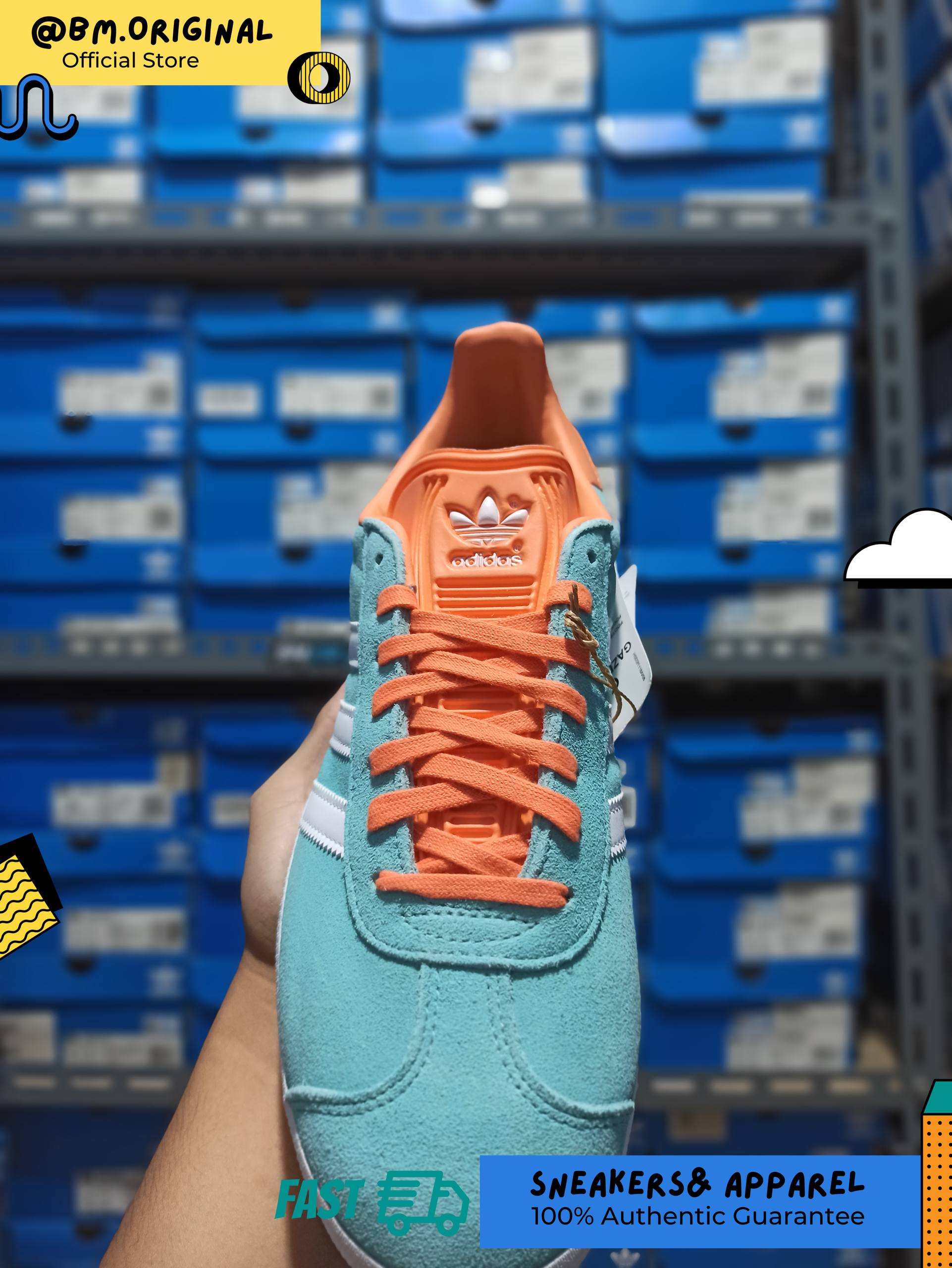 Adidas Gazelle x Inter Miami CF Easy Mint Cloud White Easy Orange IH2627