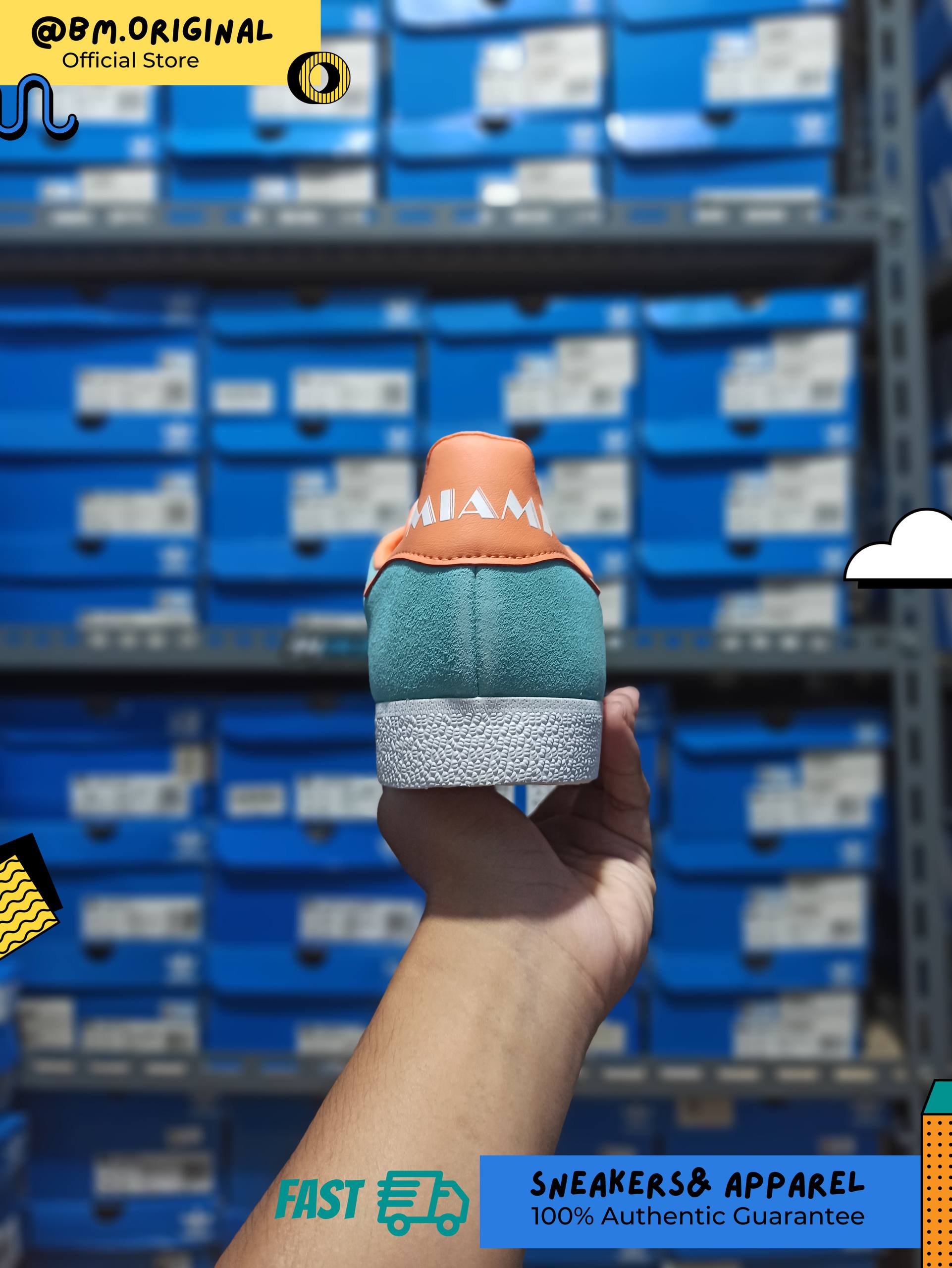 Adidas Gazelle x Inter Miami CF Easy Mint Cloud White Easy Orange IH2627