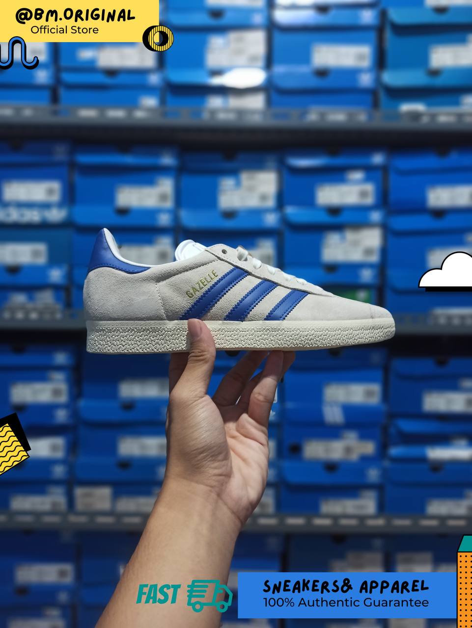 Adidas Gazelle x Manchester United Off White Royal Blue Cream White IH2633