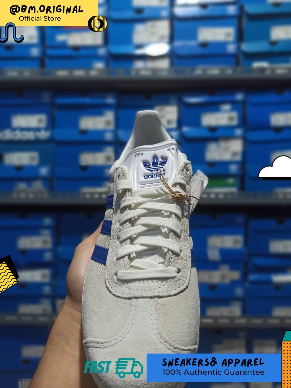 Adidas Gazelle x Manchester United Off White Royal Blue Cream White IH2633