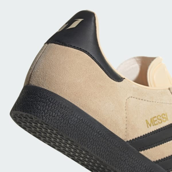 Adidas Gazelle x Messi Crystal Sand Core Black Gold Metallic IH8156