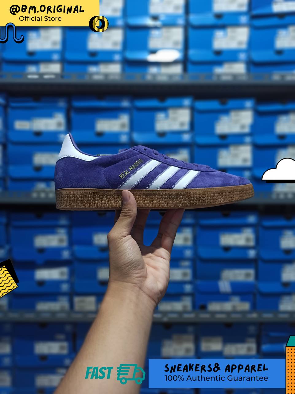 Adidas Gazelle x Real Madrid University Purple Cloud White Magic Lilac JS3041