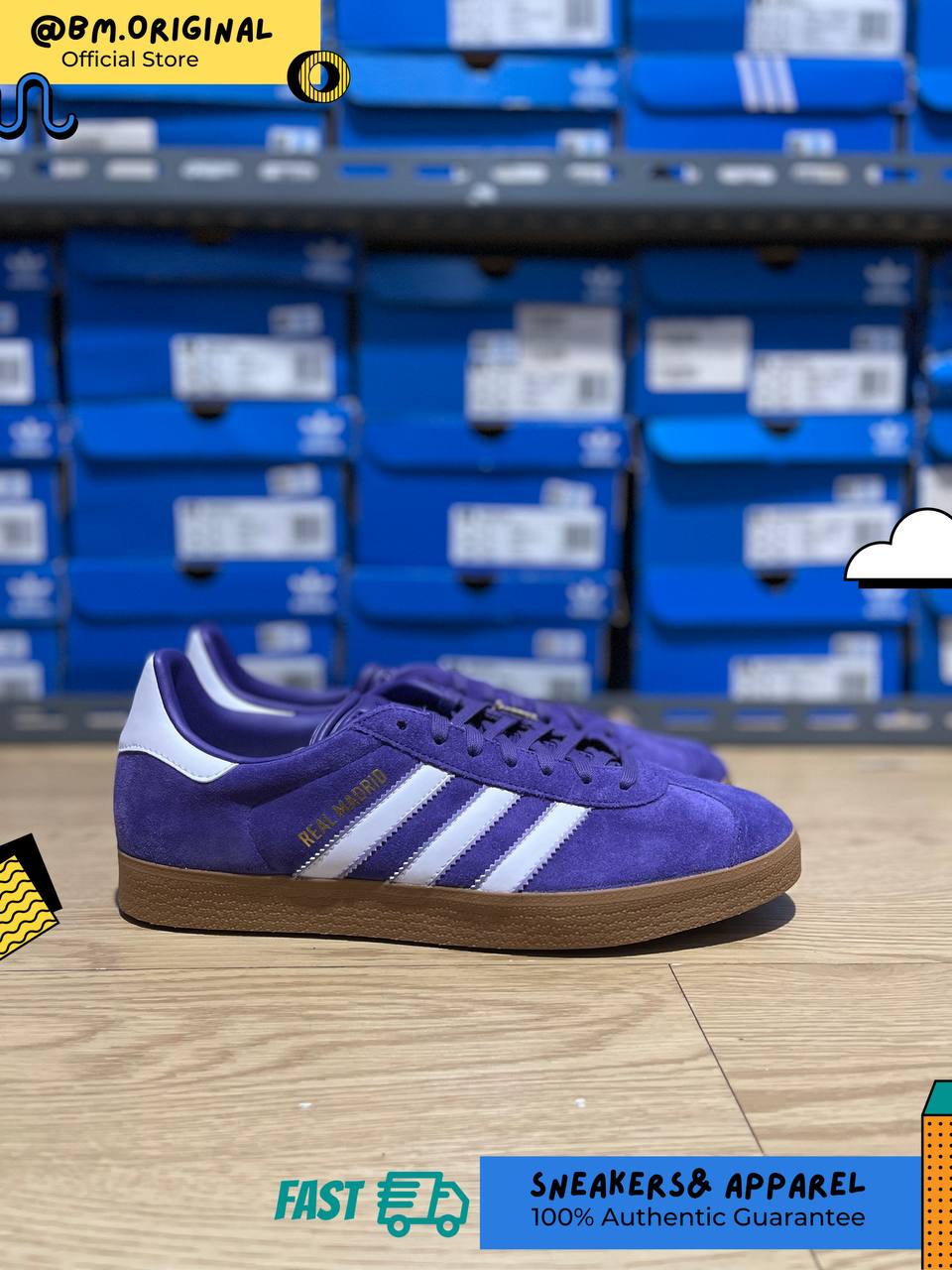 Adidas Gazelle x Real Madrid University Purple Cloud White Magic Lilac JS3041