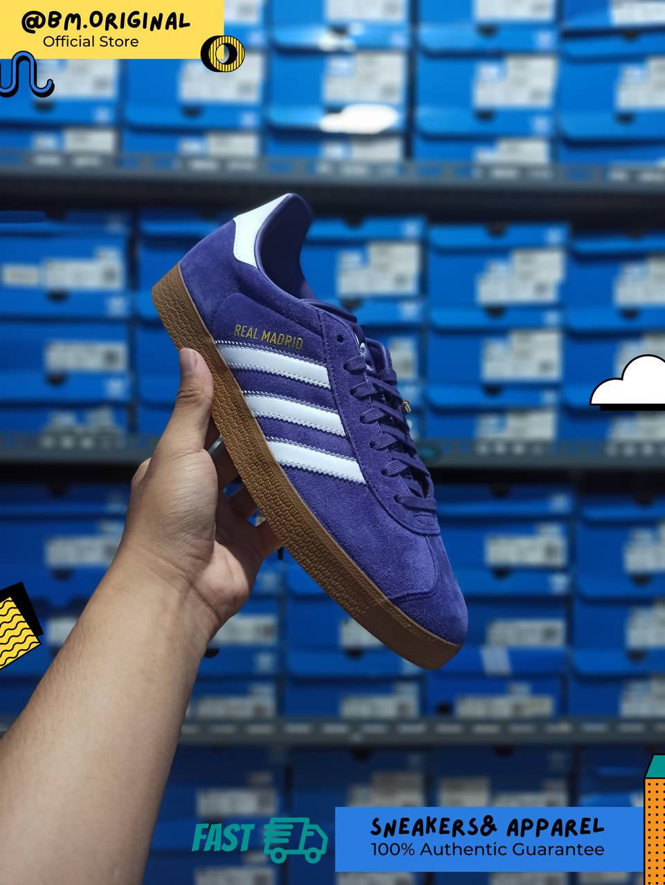Adidas Gazelle x Real Madrid University Purple Cloud White Magic Lilac JS3041