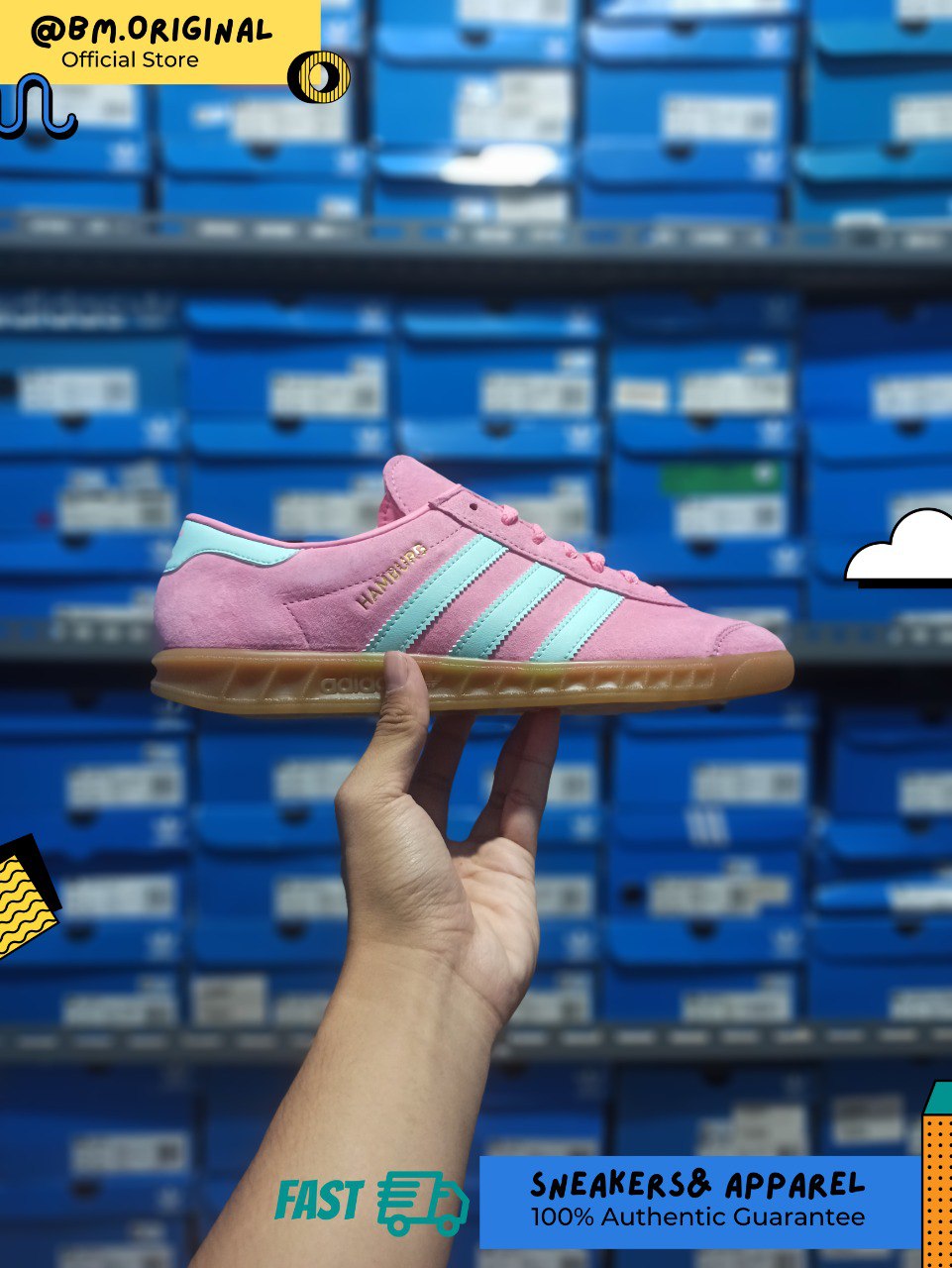 Adidas Hamburg Bliss Pink Semi Flash Aqua Gum IH5459