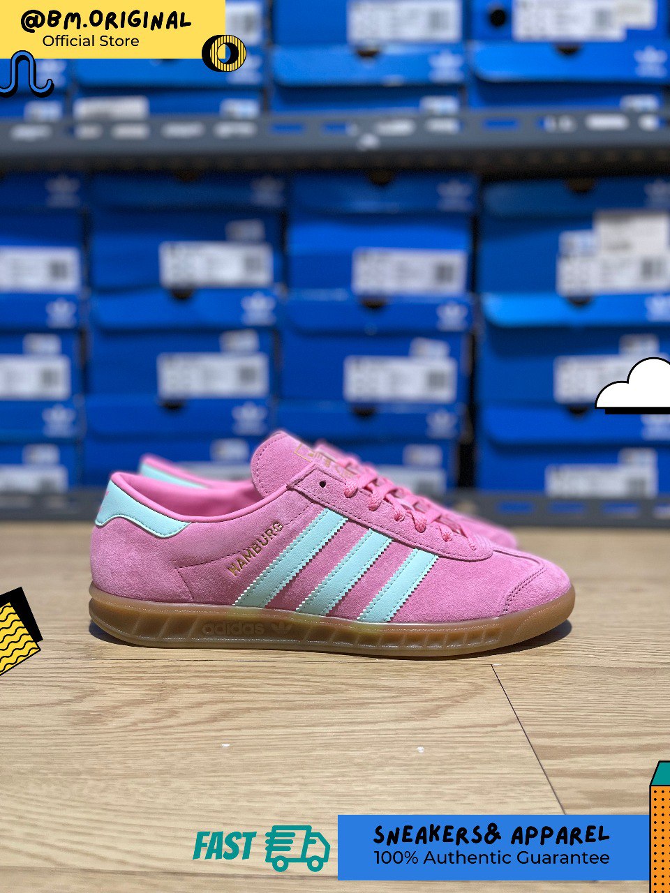 Adidas Hamburg Bliss Pink Semi Flash Aqua Gum IH5459