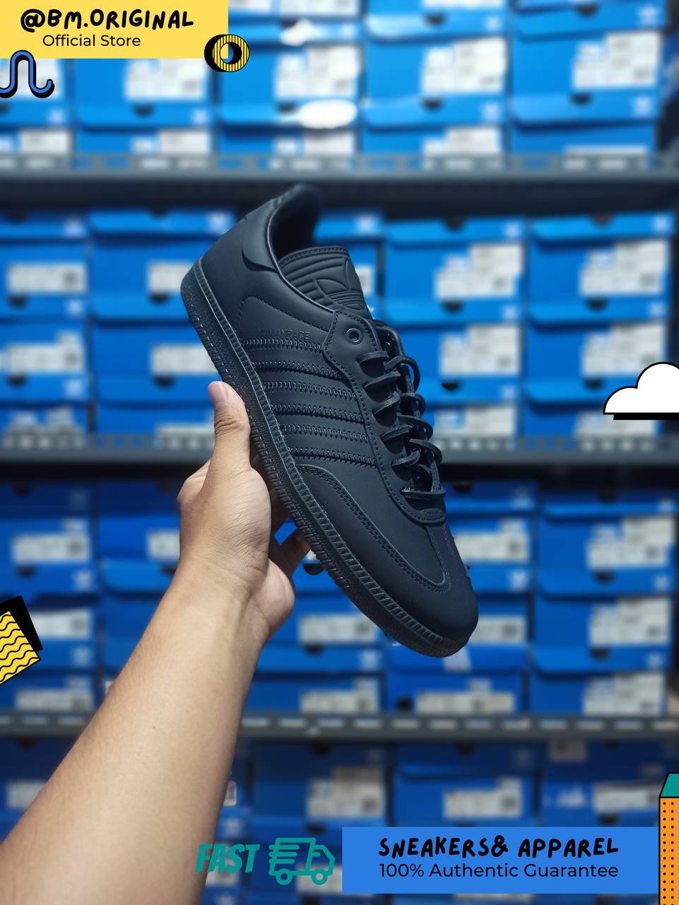 Adidas Humanrace Samba Charcoal Black IE7291