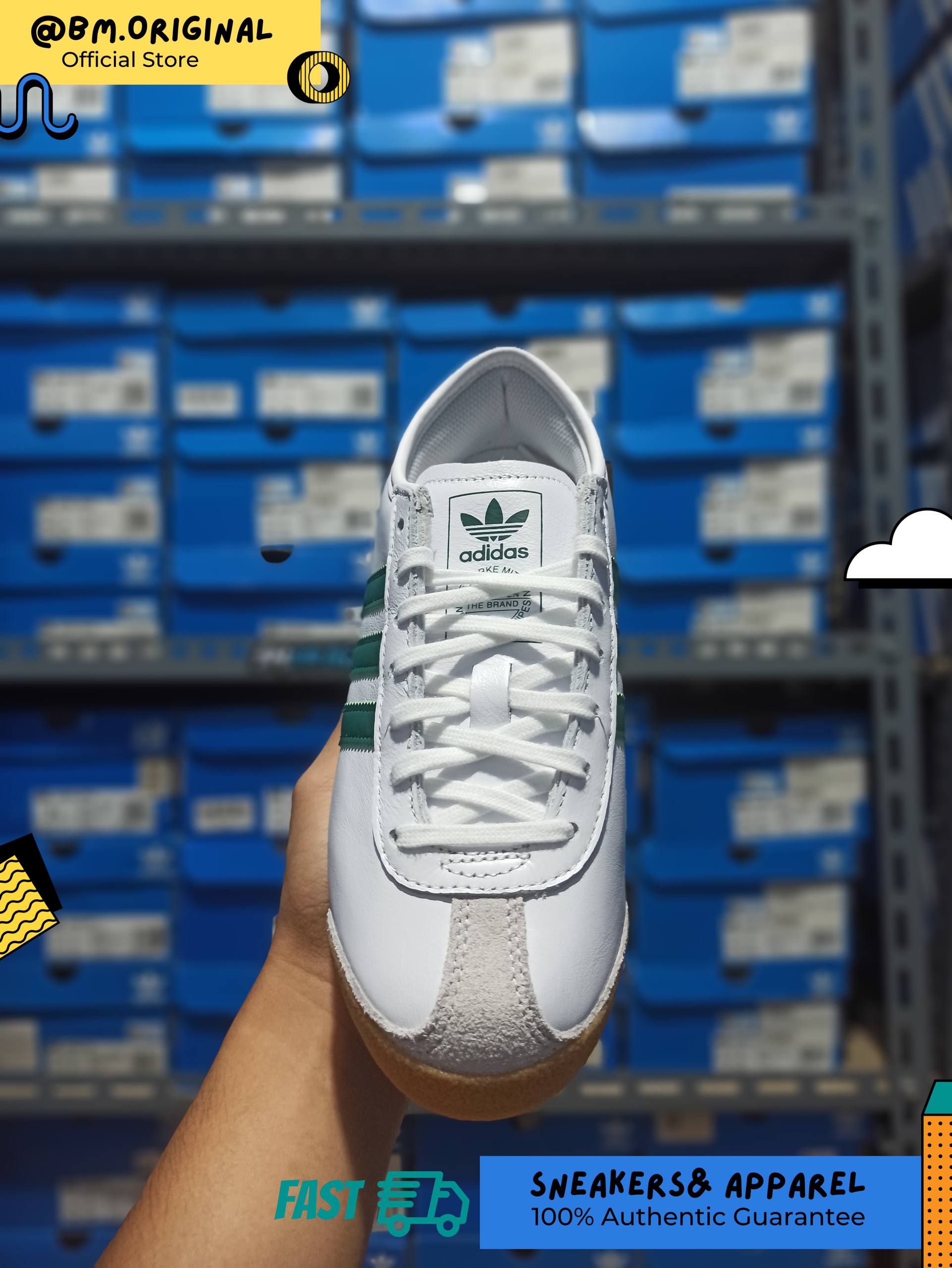 Adidas Italia 70s Cloud White Collegiate Green Gum JS1325