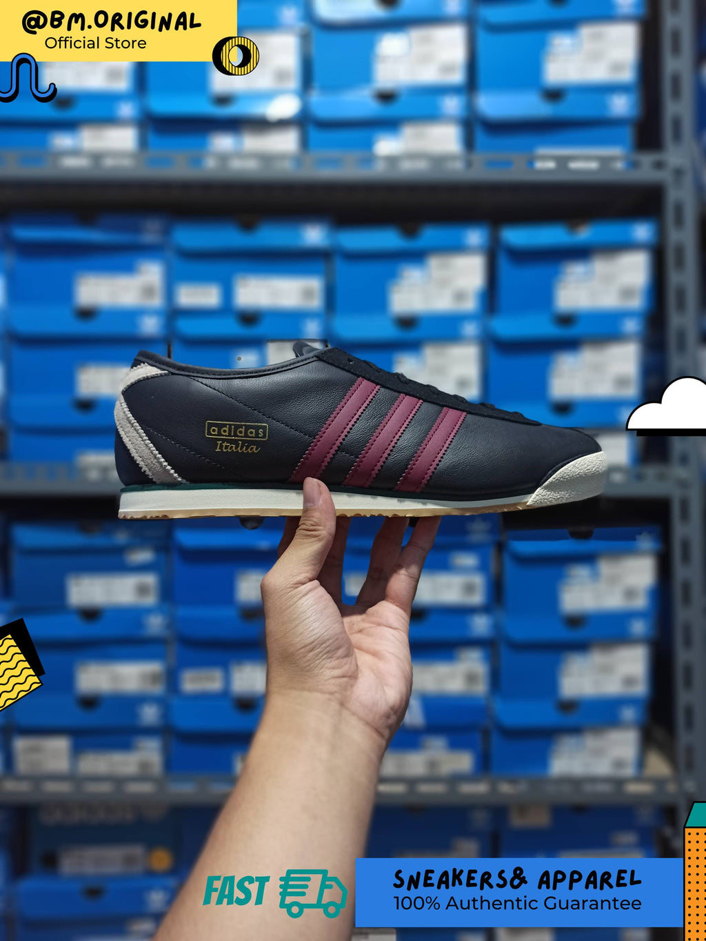 Adidas Italia 70s Core Black Shadow Red Wonder Beige IH9100