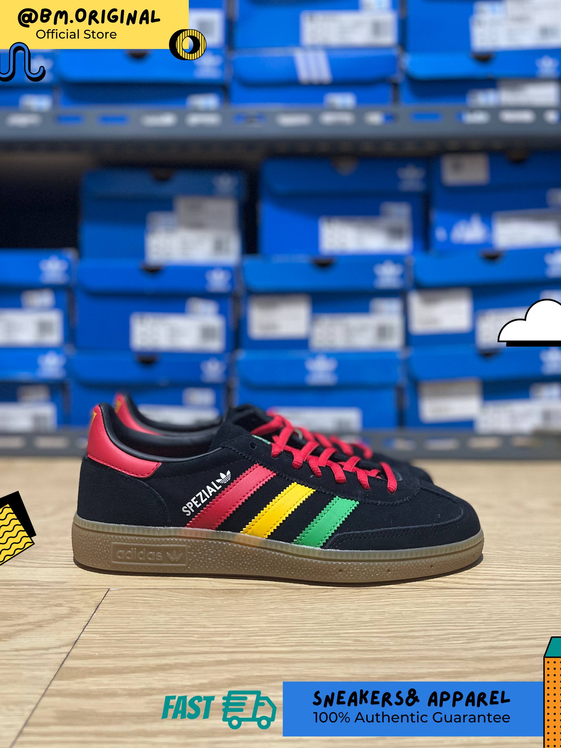 Adidas Jamaica x Bob Marley Spezial Handball Core Black Pure Ruby Bold Gold HQ9437